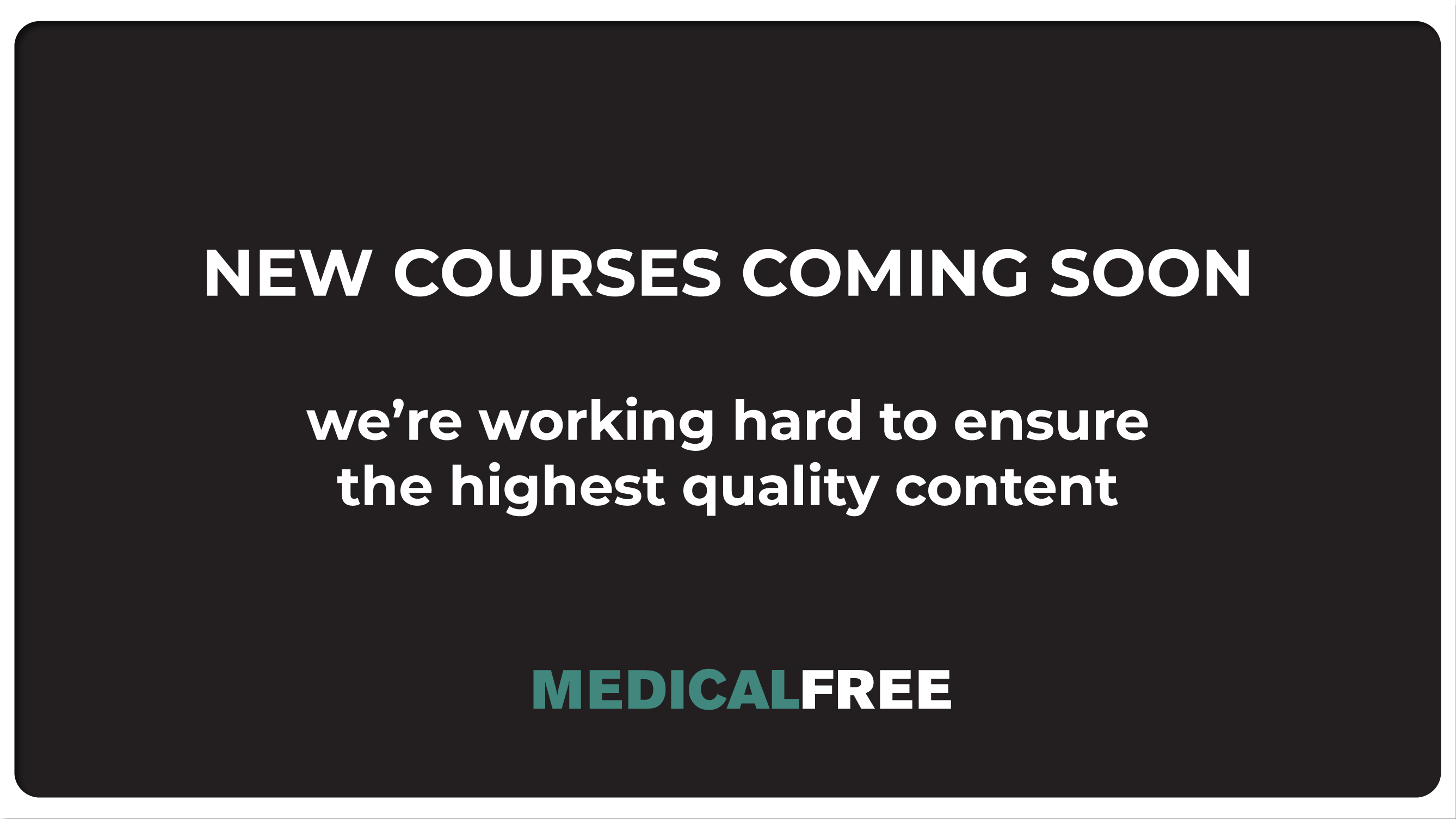 New courses coming soon